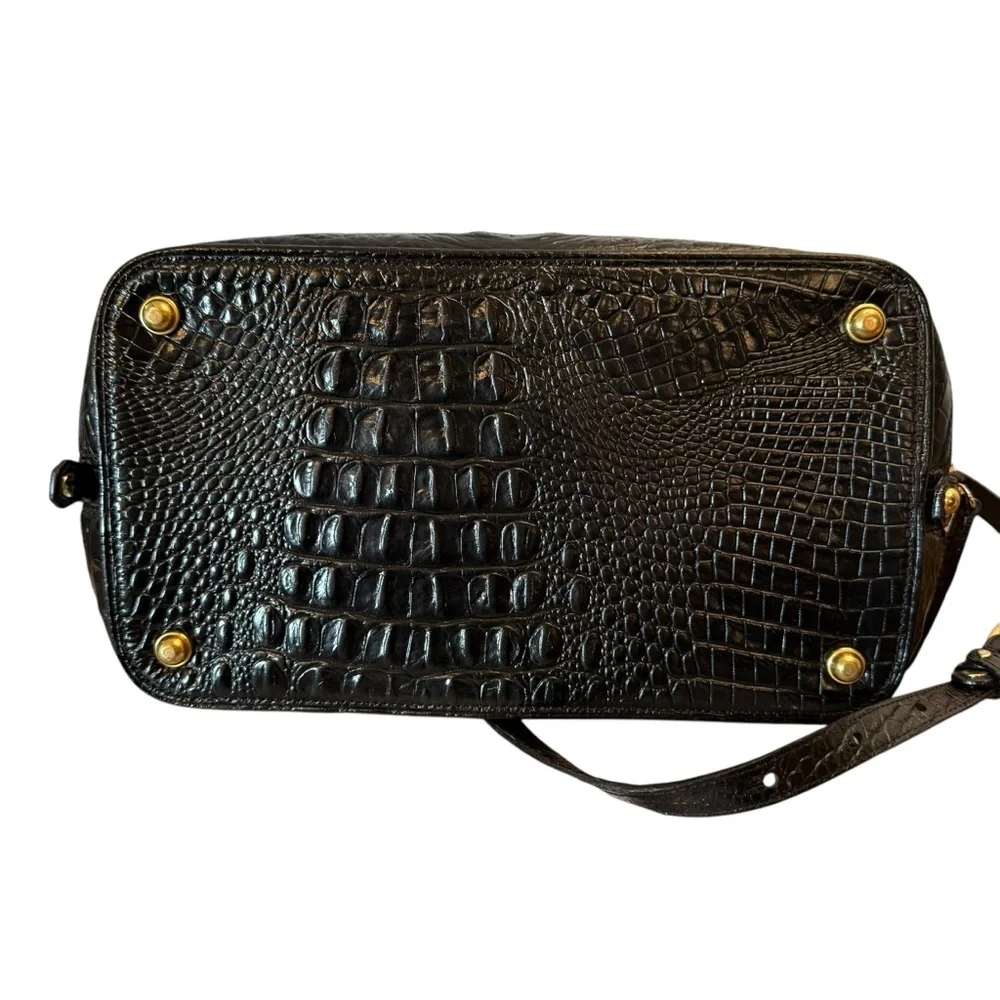 BRAHMIN VIVIAN PURSE Black and White Croc-Embossed Women's Bag